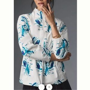 Anthropologje Pepaloves Lobster Print Rain Jacket NWT